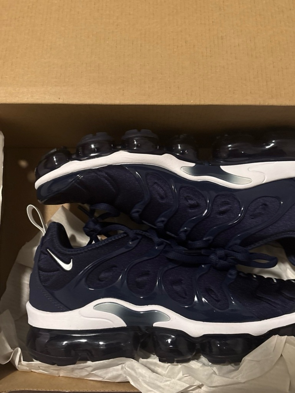 Nike Kids Air VaporMax Plus Sneakers - Dark Navy/White